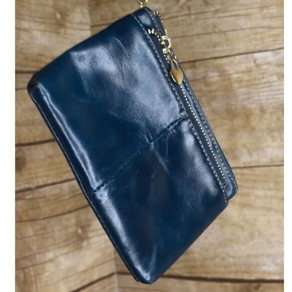 SMALL LEATHER MINIMALIST COMPACT FUNCTIONAL KEYCHAIN POUCH ZIPPER CARD WALLET - Picture 4 of 5